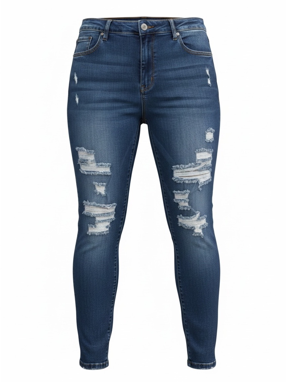 Judy Blue Dark Blue Distressed Skinny Jeans